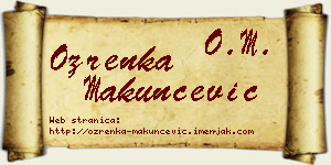Ozrenka Makunčević vizit kartica